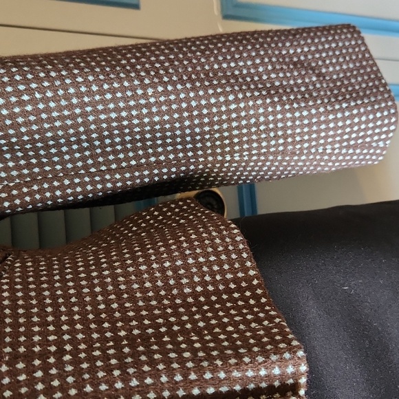 Vintage Liz Claiborne Brown Textured Double-Breasted Blazer - Picture 8 of 15